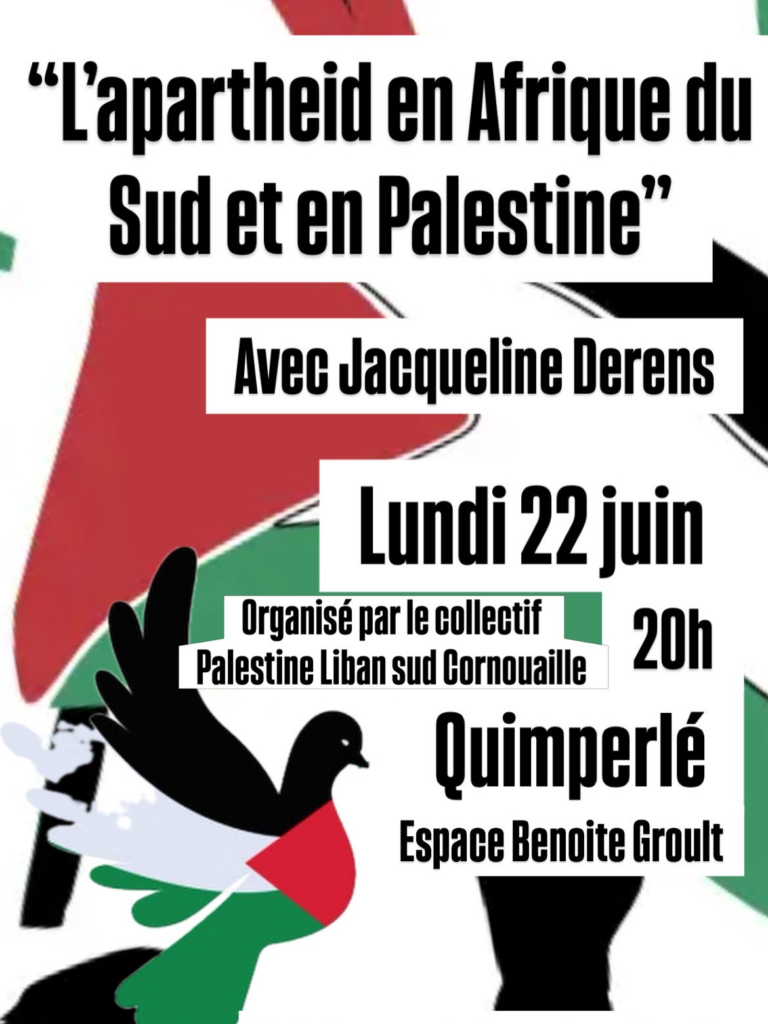 L'appartheid en Afrique du Sud et en Palestine avec Jacqueline Derens
